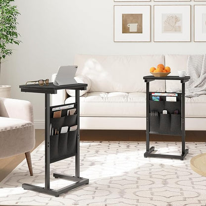 HOOBRO C Shaped End Table, 28.3" Side Table