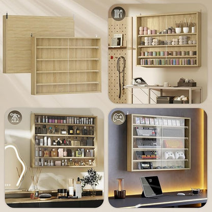 HOMCOM 5-Tier Display Cabinet, Glass Door Cabinet