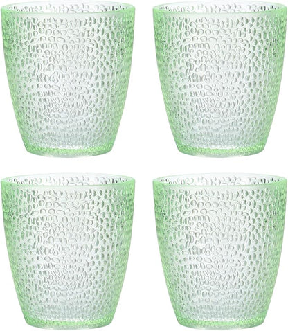 uxcell 7oz Acrylic Drinking Glasses, 4Pcs Plastic Reusable Tumblers Drinkware Unbreakable Water Glasses Cups Stackable & Dishwasher Safe for Home Outdoors Restaurant, Emerald