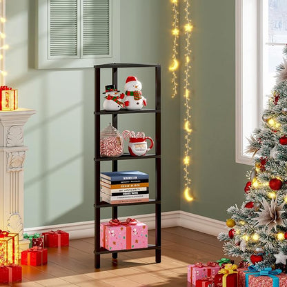 TUTOTAK Corner Shelf, 5-Tier Corner Bookshelf