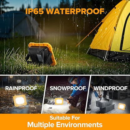 LUTEC 3500LM LED Work Light, Rechargeable Magnetic Work Lights with Stand, Portable 5000K Flood Light for Car Repair, Fishing, Camping, Emergency, Hiking, 3 Modes