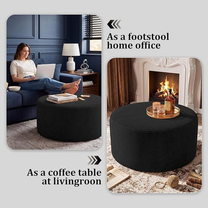 BSHOMGI Round Coffee Table Ottoman