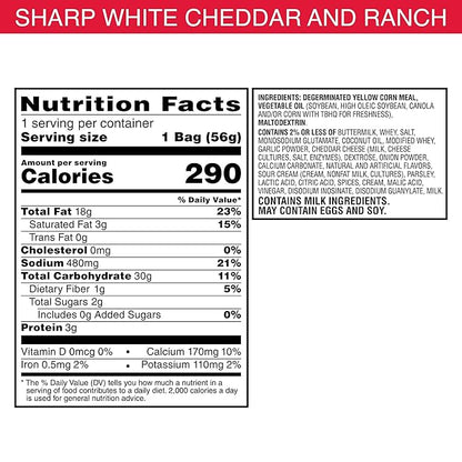 Pringles Mingles Puffed Snacks, Sharp White Cheddar and Ranch, Cheese Puffs, Salty Snacks (6 Bags)