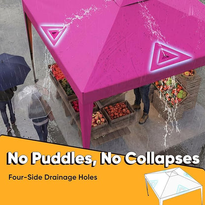 Quictent 10x10 Pop Up Canopy Tent with 2 Sidewalls, Instant Setup Gazebo for 1 Person, Portable & Compact, Waterproof & UV Protection, Ideal for Camping, Beach, Parties, and Outdoor Events