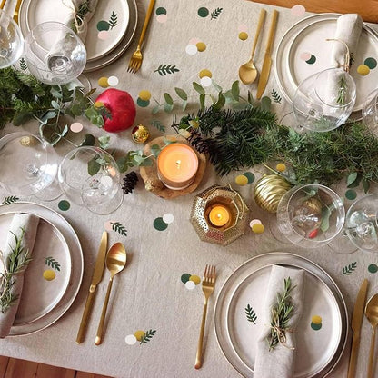 200 Pcs Baby Shower Table Decorations, Greenery Golden Eucalyptus Confetti, Yellow Green Branches Scatter, Bridal Shower Decor, Wedding Table Decorations