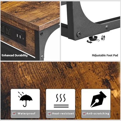 TUTOTAK C Shaped End Table