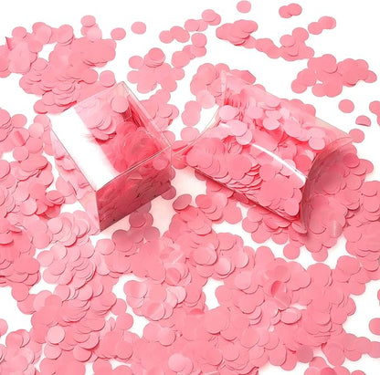 Rose Pink Metallic Foil Round Table Confetti Decor Circle Dot Mylar Table Scatter Confetti Girl Women Birthday Wedding Engagement Bridal Baby Shower Celebration Party Confetti Decorations, 60g