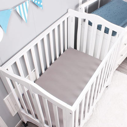Belsden Pack of 3 Mini Crib Sheet Set, Pack N Play Sheet Set for Baby Boys and Girls, Cloudy Soft Touch and Machine Washable, Fitted Playard/Portable Crib Sheet, Dino & Navy & Gray