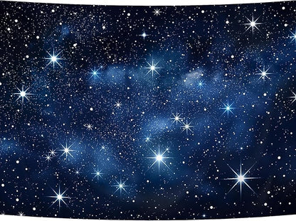 Homewelle Navy Blue Galaxy Starry Backdrop 7Wx5H Feet Polyester Fabric Stars Night Sky Outer Space Universe Fantasy Planet Cosmic Nebula Decoration for Kid Boy Photography Background Photo Shoot Props