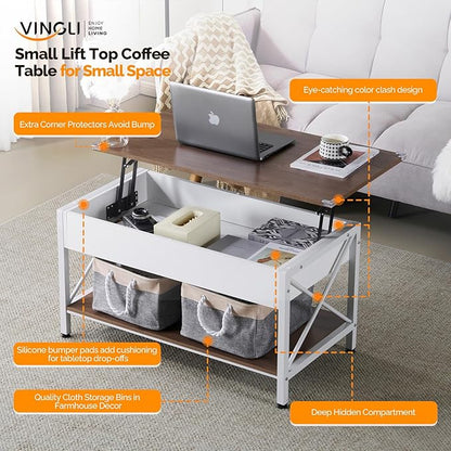 VINGLI 36" Lift Top Coffee Table