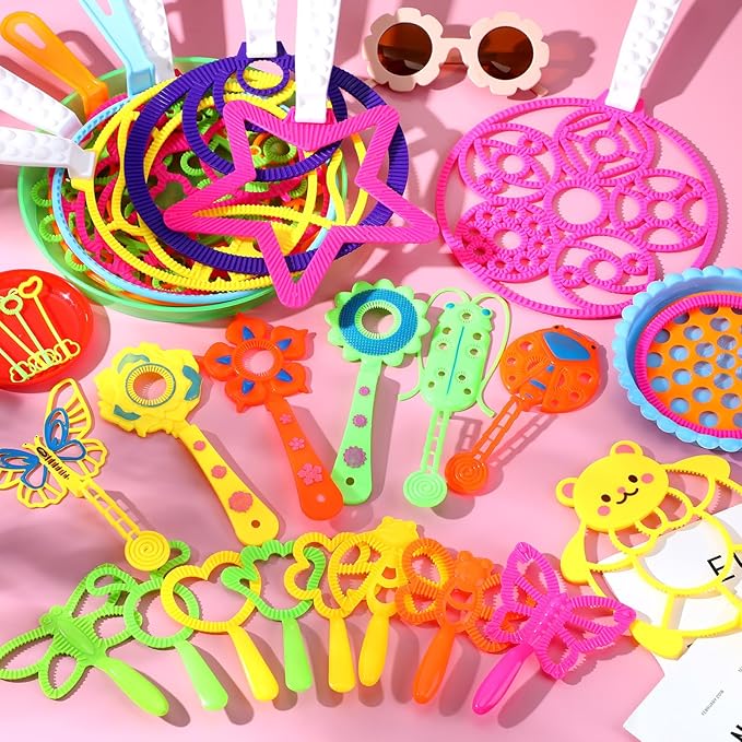 WinnerWhy 30 Pcs Big Bubble Wands Set Most Ages Summer Outdoor Birthday Parties, Without Bubble Solution (Bunny)