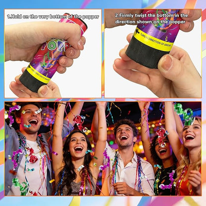 30 PCS Colorful Party Confetti Poppers with Box for Wedding Birthday Graduation Baby Shower Anniversary Christmas New Year's Party Supplies (Colorful Thread)