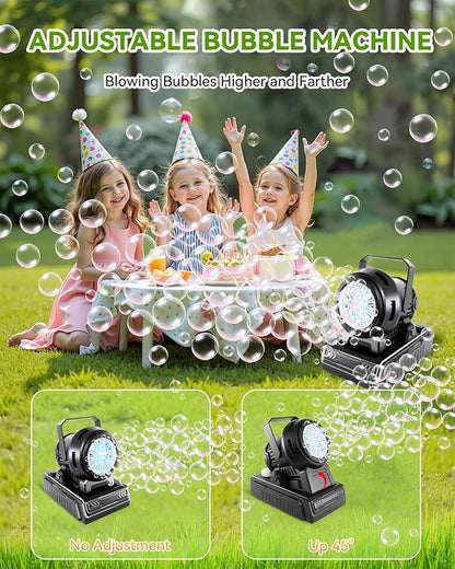 Kizmore Bubble Machine - Rechargeable and Battery Operated Bubble Maker for Kids| Automatic Bubble Blower for Toddlers 1-3| 20000+ Big Bubbles Per Minute for Parties Birthday Wedding