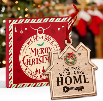 House Warming Gifts, New Home Ornament 2025 - Best Housewarming Gifts New Home 2025 for Owners, Couples, Men, Women - First Home Gift Ideas - Our First Home Ornament for Christmas Tree Glass Keepsake