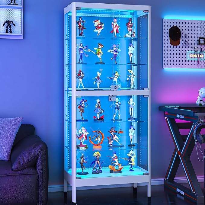 6-Tier Glass Display Cabinet