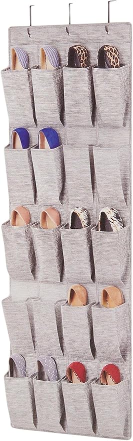 Whitmor Over the Door Shoe Organizer - 20 Section - Space-Dyed Grey