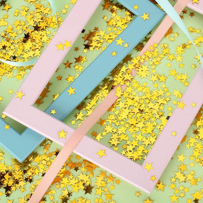 Hestya Star Confetti Glitter Table Confetti Metallic Foil Stars for Graduation Wedding Birthday Party Decorations(Gold,10mm and 6mm,60g)