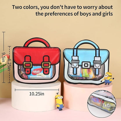 Lati Small 24PCS Birthday Party Favors Goodie Bags - Cartoon Style Durable Plastics Gift with Handles for Candy Treats,Events