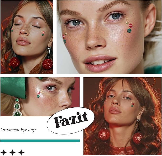 Fazit Makeup Patches - Ornament Eye Rays - Glow Up Make-Up Patches - Cute Glitter Makeup Accessories for Women - Cosmetic Glitter for Face