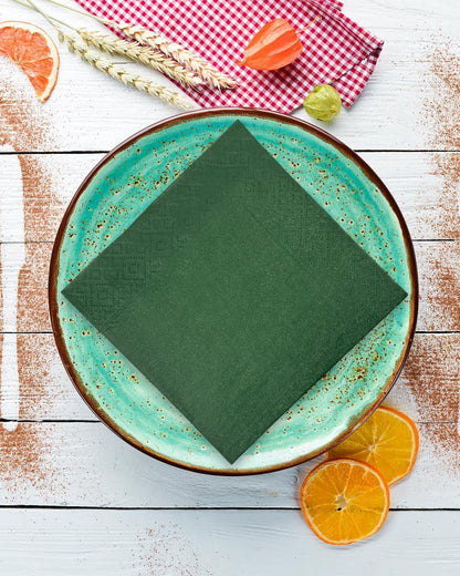 Christmas Green Cocktail Napkins 5 * 5inch disposable Beverage Napkin paper for Cocktail, Wedding, Dinner，Birthday Party Dessert Wine Paper Napkins（ 120 Count）