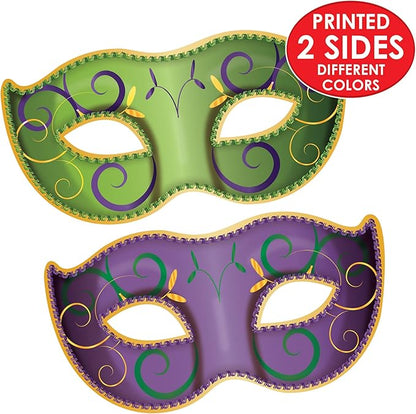 Beistle 8 Piece Jumbo Mardi Gras Decorations Masquerade Mask Cutouts New Orleans Party Décor