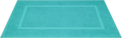 Cotton Paradise 100% Cotton Turkish Bathmat Set, Soft Absorbent Quick Dry, 2 Piece 20x34 Bathmat Floor Set, Turquoise
