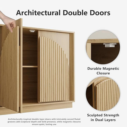 win2win Fluted Sideboard Buffet Cabinet