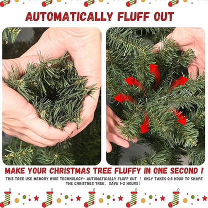 6FT Frosted Christmas Tree with 66 Pine Cone & Pine Needles, Premium Unlit Artificial Christmas Tree with 988 Branch Tips, Realistic Hinged Xmas Trees with Metal Stand for Holiday Decoration