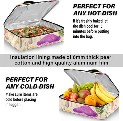 Casserole Carriers for Hot or Cold Food Reusable Casserole Dish Carrier Insulated Thermal Large Capacity Durable Perfect for Party Camping Family Gatherings Yellow Fish