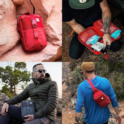 MY MEDIC MyFAK Standard Ifak First Aid Kit - 132 Life Saving Trauma and Medical Items - HSA FSA Eligible Survival Kit for Camping or Your Car - RED