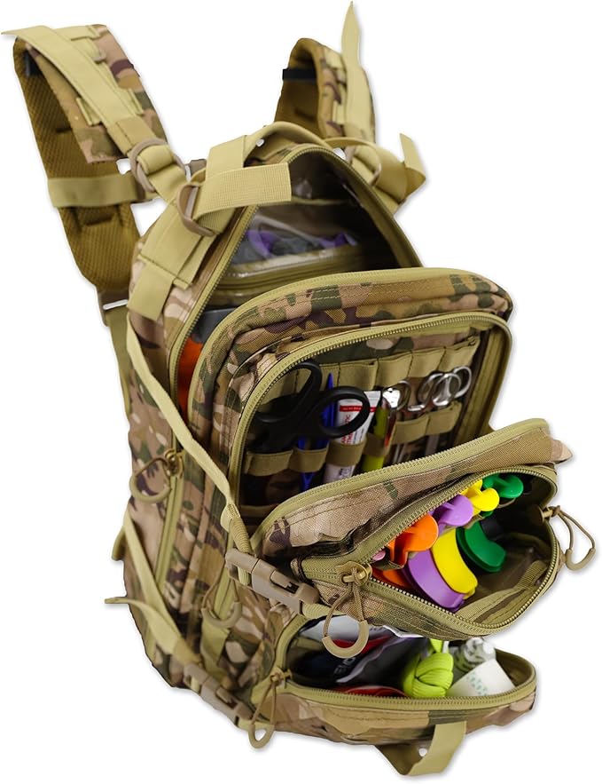 Lightning X Stocked EMS/EMT Trauma & Bleeding First Aid Responder Medical Backpack + Kit - Camo