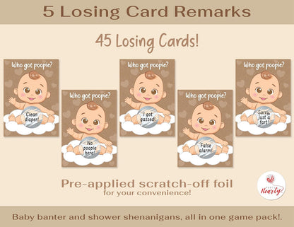 Party Hearty Delightful Baby Shower Fun - 50 Hilarious Poopie Scratch-Offs - Ideal for All Genders