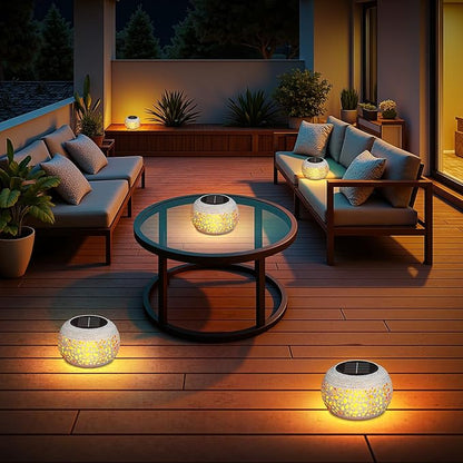 Solar Lanterns Outdoor Waterproof Table Lights: Upgraded Solar Flame Lantern, 2 Lighting Modes White Lantern Flickering Light for Garden Yard Balcony Indoor Tabletop Decor, Gifts for Women
