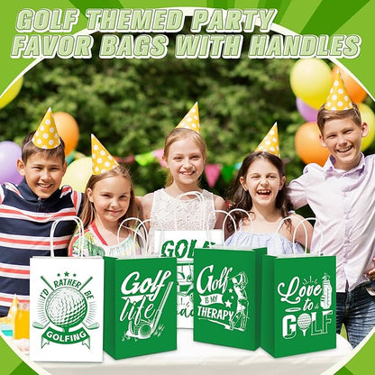 Resholder 30 Pcs Golf Party Favor Bags Sports Themed Party Decorations Golf Goodie Gift Bags with Handles Portable Candy Treat Pouch for Kids Boys Golfers Birthday Supplies