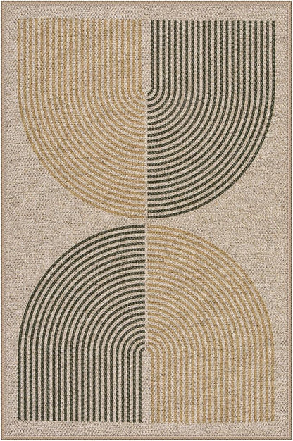 Lahome Enfys Rainbow Front Door Mat, 32"x48" Washable Non Slip Entry Way Rugs Indoor, Farmhouse Neutral Non Slip Non Shedding Lightweight Floor Carpet for Kitchen Bedroom Porch