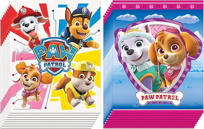 Unique Paw Patrol and Paw Patrol Girl Party Favor Bags 16 Goodie Bags with Celebrate With Me Sticker | Kids Birthday Party Supplies