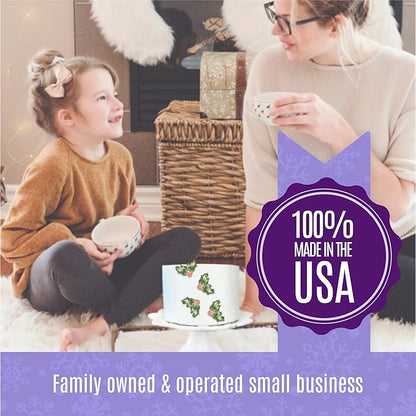 Sugar Robot Holly Leaves Cupcake Toppers - Christmas Cake Decorations Edible - Christmas Cupcake Toppers - Cake Topper - Decoration Made in the USA - Premium Crafted - 24 Pcs Pack