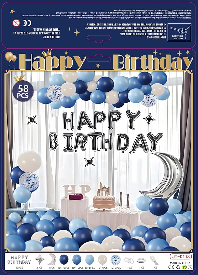 Balloon Arch Kit - Birthday & Holiday Decorations, Party Supplies for Boys, Girls, Mother's Day, Festivals (58pcs)