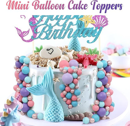 115 PCS Ball Cake Toppers - Mini Balloon Cake Decorations Foam Ball Cupcake Picks DIY Cake Insert Toppers for Birthday Party Wedding Baby Shower - Pink Purple Blue