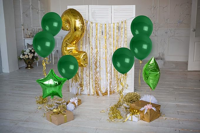 Treasures Gifted 36 Count Pine Green Latex Balloons - 12 Inch Round, Premium Latex, Durable, Versatile, Luxurious Color - Perfect for Birthday, Baby Shower - Children & Babies, Unisex