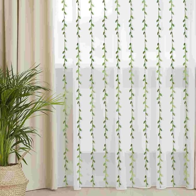 Leaf Ribbon 40 Yard Fabric Ribbons Roll Green Leaf Tape 1" Width Artificial Olive Trim Tape for Gift Wrapping Craft DIY