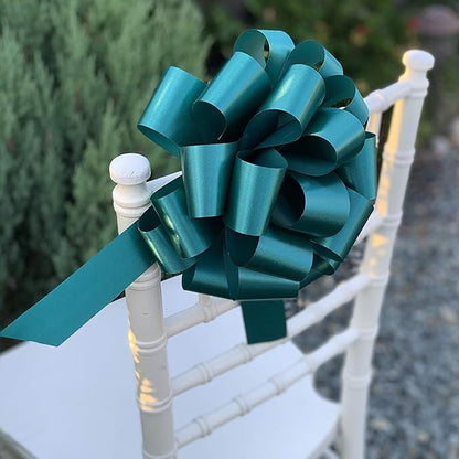 Large Teal Blue Pull Bows - 9" Wide, Set of 6, Christmas, Gift Bows, Gift Basket, Presents, Cancer Awareness, Fundraiser, Birthday, Decoration, Classroom, Office, Christmas, Easter, Spring
