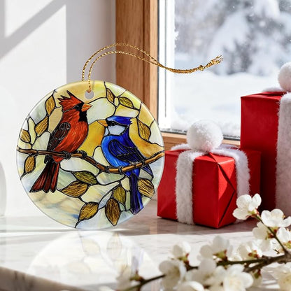 Cardinal & Blue Jay Ornament | Christmas Ornaments, Christmas Decorations, Hanging Ornaments for Tree, Holiday Decor Gifts | Gifts for Bird Lover, Women, Friend, Coworker | Gift Exchange Ideas