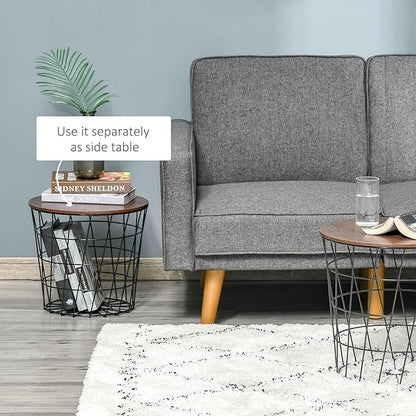 HOMCOM End Tables Set of 2, Nesting Tables