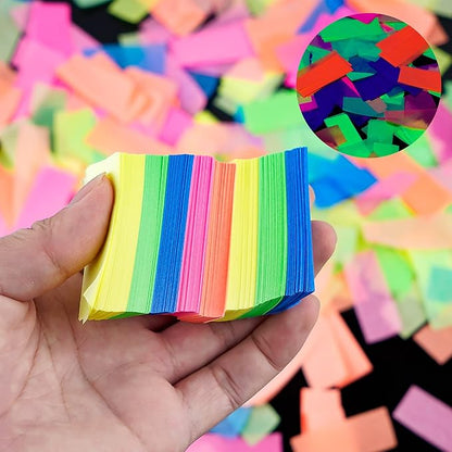 10000 pieces UV Neon Confetti Blacklight Glow Party Confetti 5 Colors Neon Fluorescent Tissue Confetti For Wedding Bachelorette Baby Shower Birthday New Years Party Confetti Decorations