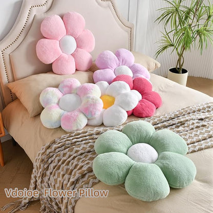 Green Flower Pillow Flower Shaped Throw Pillow Floor 15.7In Cute Daisy Pillows for Bed Sofa Cute Home Decor