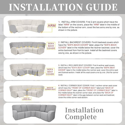 100% Waterproof Sectional Recliner Couch Covers