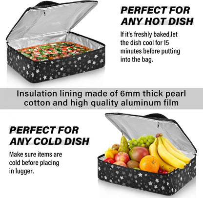 Casserole Carriers for Hot or Cold Food Reusable Casserole Dish Carrier Insulated Thermal Large Capacity Durable Perfect for Party Camping Family Gatherings Yellow Fish