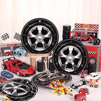 Resurhang 60 Pcs Race Car Treat Bags Zipper Racing Themed Food Goodie Gifts Bags Resealable Sport Themed Snack Candy Containers for Wheels Birthday Party Baby Shower Supplies