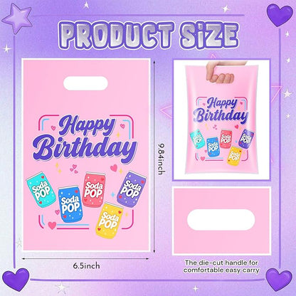 Eccliy 30 Pcs Kpop Party Bag Goodie Candy Gift Bags Cartoon Kpop Music Band Inspired Soda Pop Birthday Decorations with Handles